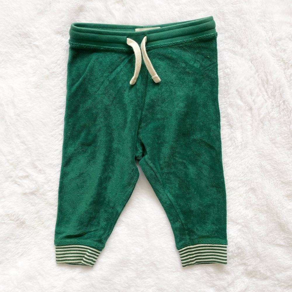 Kelly green terry cloth joggers